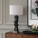 Demelo Stacked Wood Table Lamp - Black by Uttermost - View 3