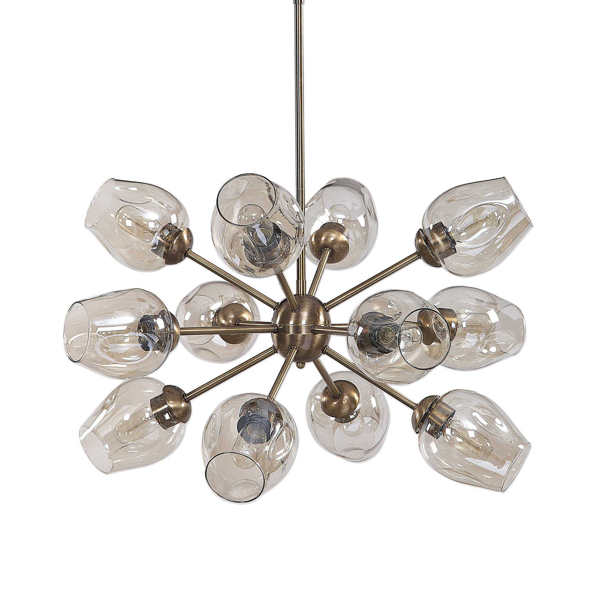 Chet 12 Light Sputnik Chandelier - Light Brown by Uttermost - View 3