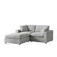 Jenny 3-Piece Chofa Modular Sectional in Plush Gray Polyester Cord-Like Fabric - sold by Home Elegance USA