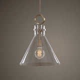 Imbuto Funnel Glass 1 Light Pendant White & Gold - White / Yellow by Uttermost - View 2