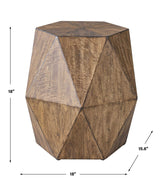 Volker Honey Geometric Accent Table - Dark Brown by Uttermost - View 8