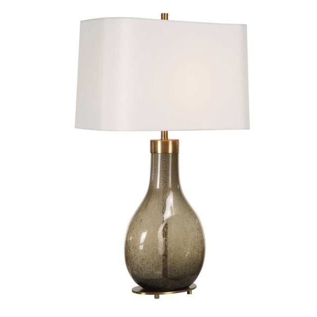 Shyla Dark Glass Table Lamp - White / Bronze by Uttermost - View 1