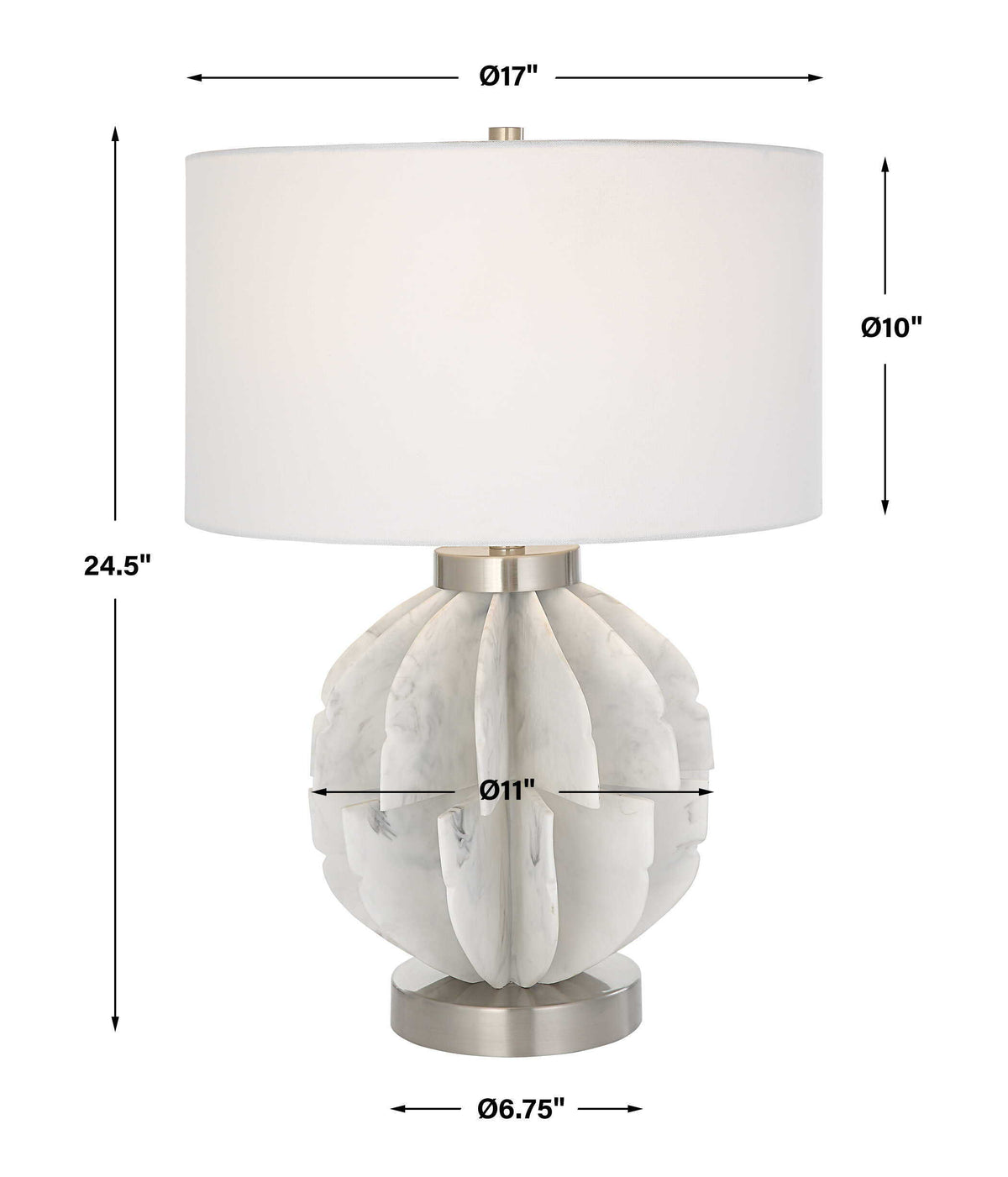 Repetition Marble Table Lamp - White by Uttermost - View 8