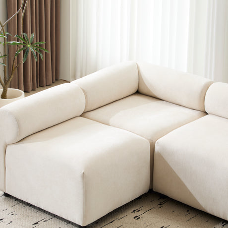 Evelyn 109 in.5-Piece L Shaped Modular Free Combination Sectional Chenille Sofa Couch for Living Rooms - sold by Home Elegance USA