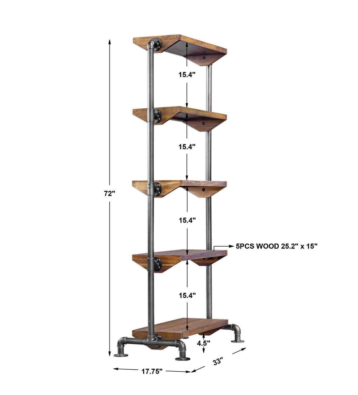 Rhordyn Industrial Etagere - Light Brown by Uttermost - View 8