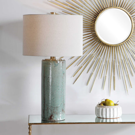 Callais Crackled Table Lamp Aqua - Green / Beige by Uttermost - View 3