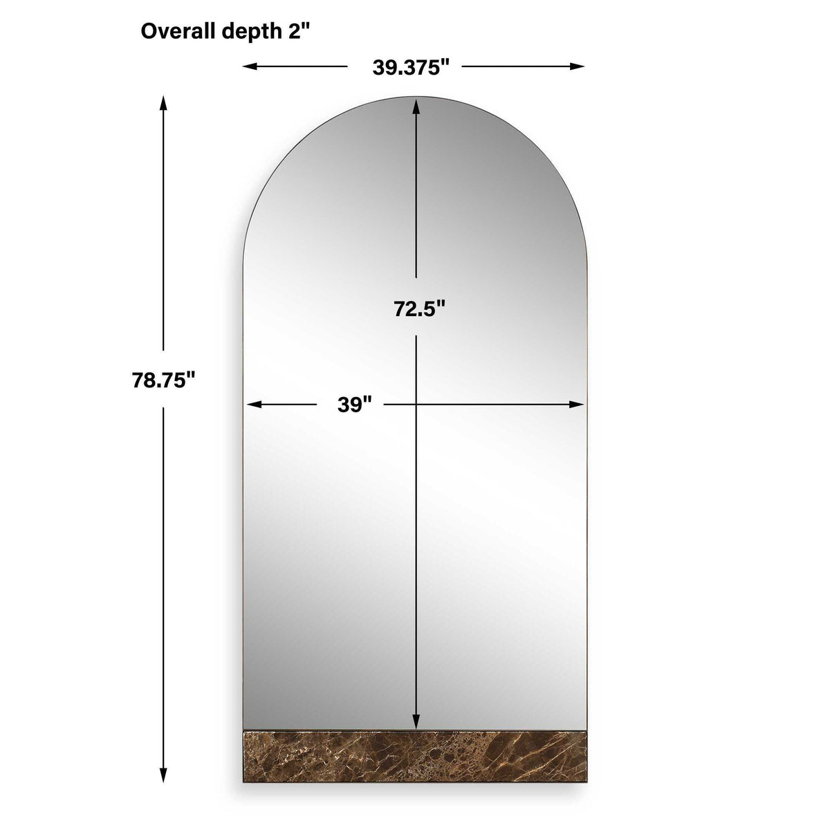 Hanover Marble Arch Mirror Bronze / Brown - Dark Brown by Uttermost - View 7