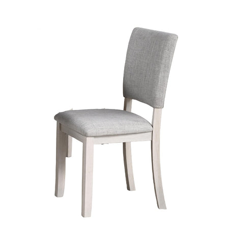 Contemporary Style 5pc Dining Set Kitchen Dinette Gray Upholstered Fabric Chairs Round Table Pedestal Base Table 4x Side Chairs Dining Room - sold by Home Elegance USA