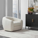 Capra Art Deco White Swivel Chair by Uttermost - View 7