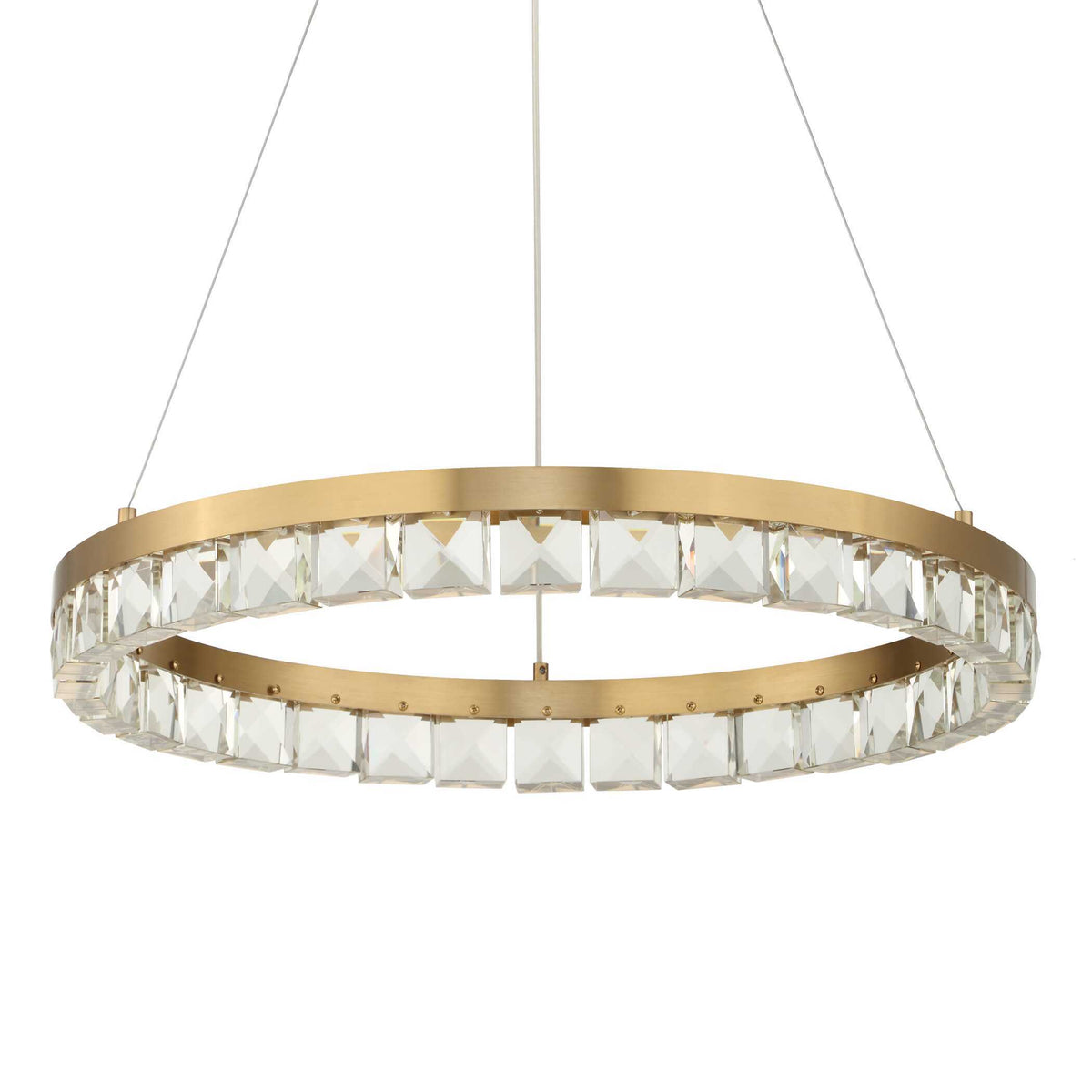 Segovia Round Crystal LED Chandelier - Gold by Uttermost - View 3