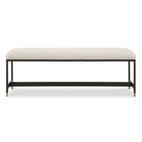 Halston Upholstered Bench - White / Black by Uttermost - View 1