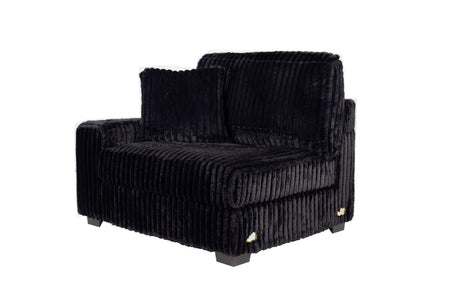 Contemporary Modern 7-PC Modular L-Sectional Sofa Set USB Cup Holder Black Corduroy Living Room Furniture Ottoman - sold by Home Elegance USA