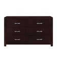 Espresso Finish 1pc Dresser of 6x Drawers Silver Tone Bar Pulls Contemporary Design Bedroom Furniture