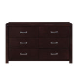 Espresso Finish 1pc Dresser of 6x Drawers Silver Tone Bar Pulls Contemporary Design Bedroom Furniture