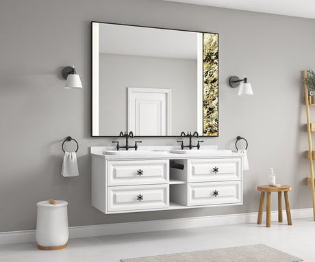 60*23*21in Wall Hung Doulble Sink Bath Vanity Cabinet Only in Bathroom Vanities without Tops - W1272109641 - image - 2