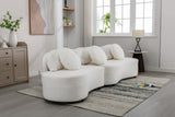 103.9" Modern Living Room Sofa Lamb Velvet Upholstered Couch Furniture for Home or Office, Beige - SG000860AAA - image - 19