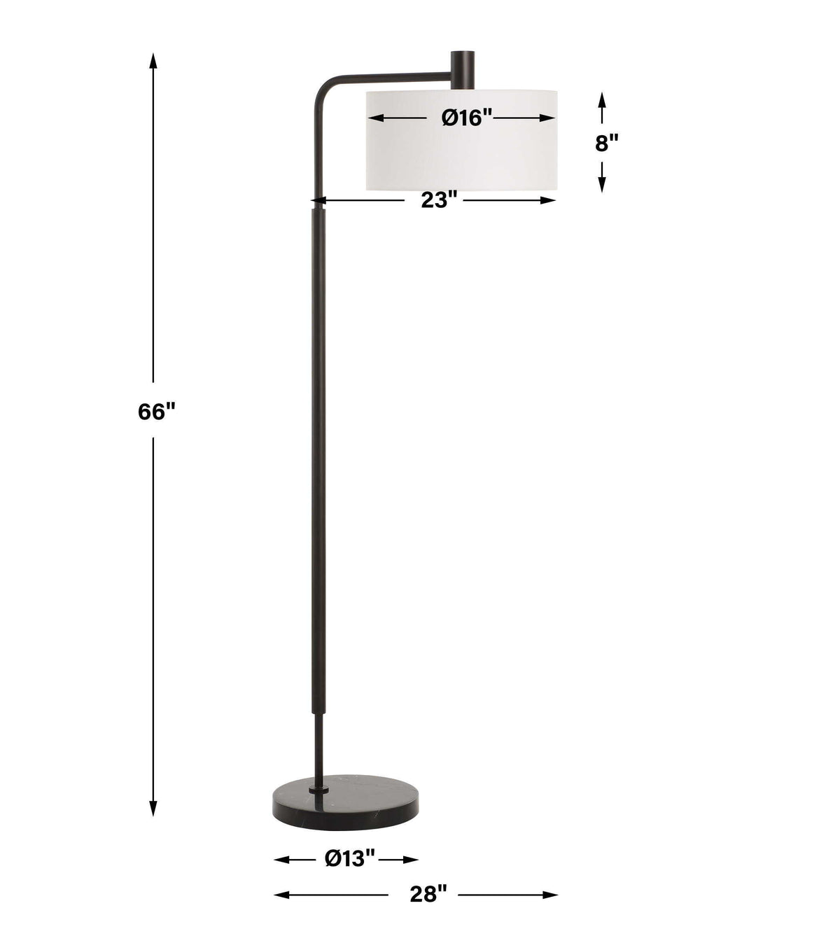 Richie Floor Lamp - Black by Uttermost - View 6