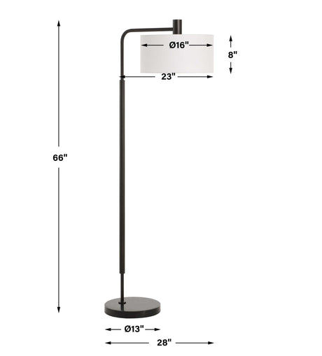 Richie Floor Lamp - Black by Uttermost - View 6