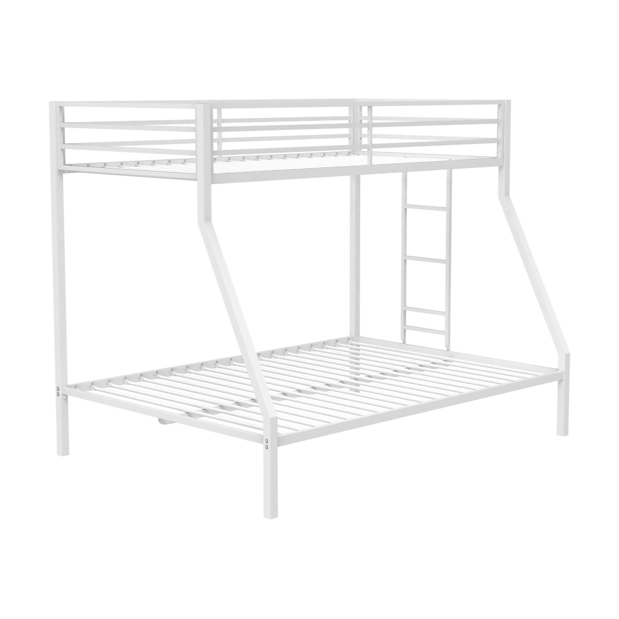 Metal Twin Over Full Bunk Bed with Ladder, White