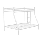 Metal Twin Over Full Bunk Bed with Ladder, White