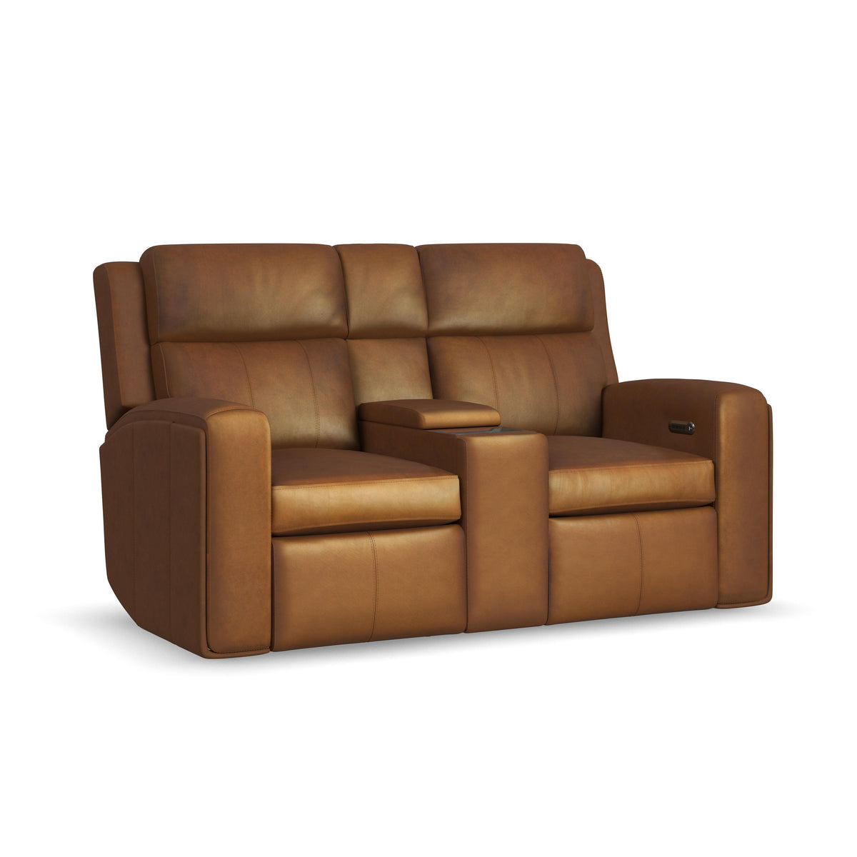Wyatt Power Reclining Loveseat With Console & Power Headrests & Lumbar - Canyon | Flexsteel