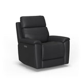 Refined Transitional Leather Power Swivel Gliding Recliner With Power Headrest & Lumbar | Flexsteel