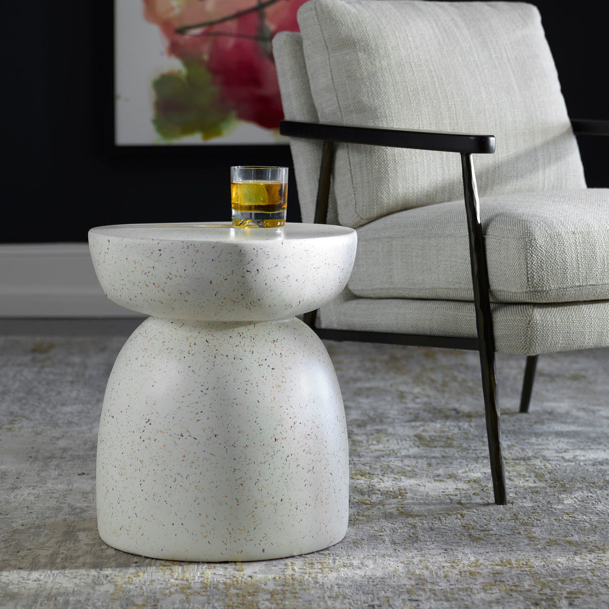 Inhale Cast Accent Table - White by Uttermost - View 2