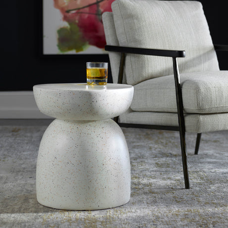 Inhale Cast Accent Table - White by Uttermost - View 2