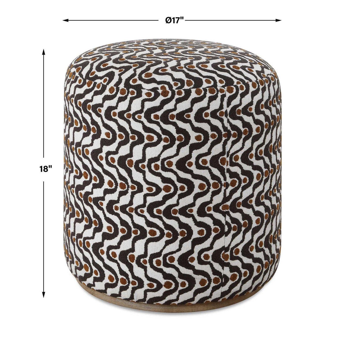 Cas Plush Ottoman Espresso - Dark Brown by Uttermost - View 5