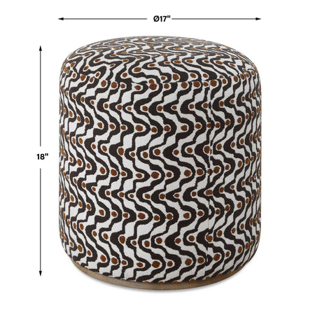 Cas Plush Ottoman Espresso - Dark Brown by Uttermost - View 5
