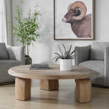 Tiernan Reclaimed Oak Round Coffee Table Woodtone - Light Brown by Uttermost - View 2