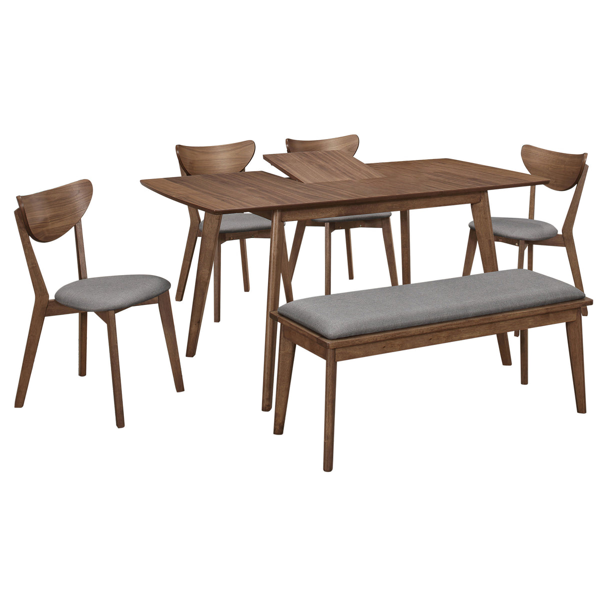 Shorna Grey and Natural Walnut 6-piece Dining Set