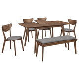 Shorna Grey and Natural Walnut 6-piece Dining Set