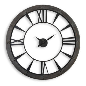 Ronan Wall Clock, Large - Dark Brown by Uttermost - View 1