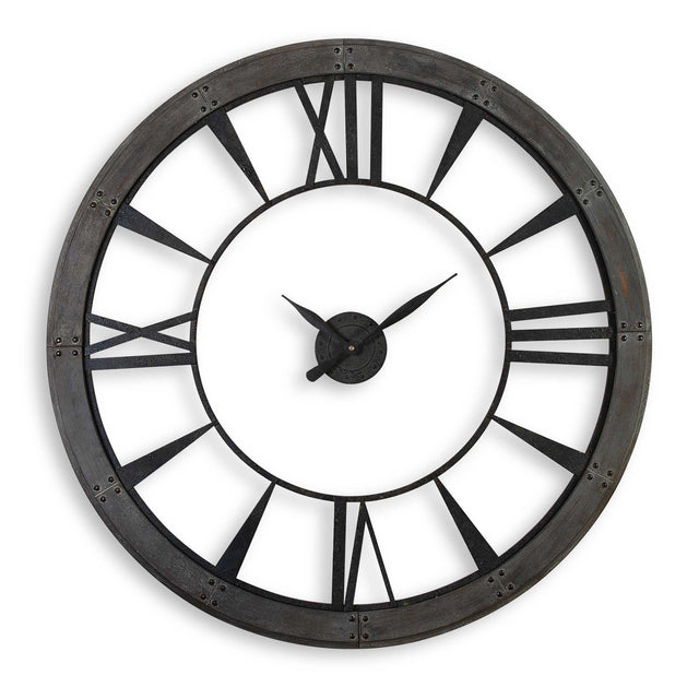 Ronan Wall Clock, Large - Dark Brown by Uttermost - View 1