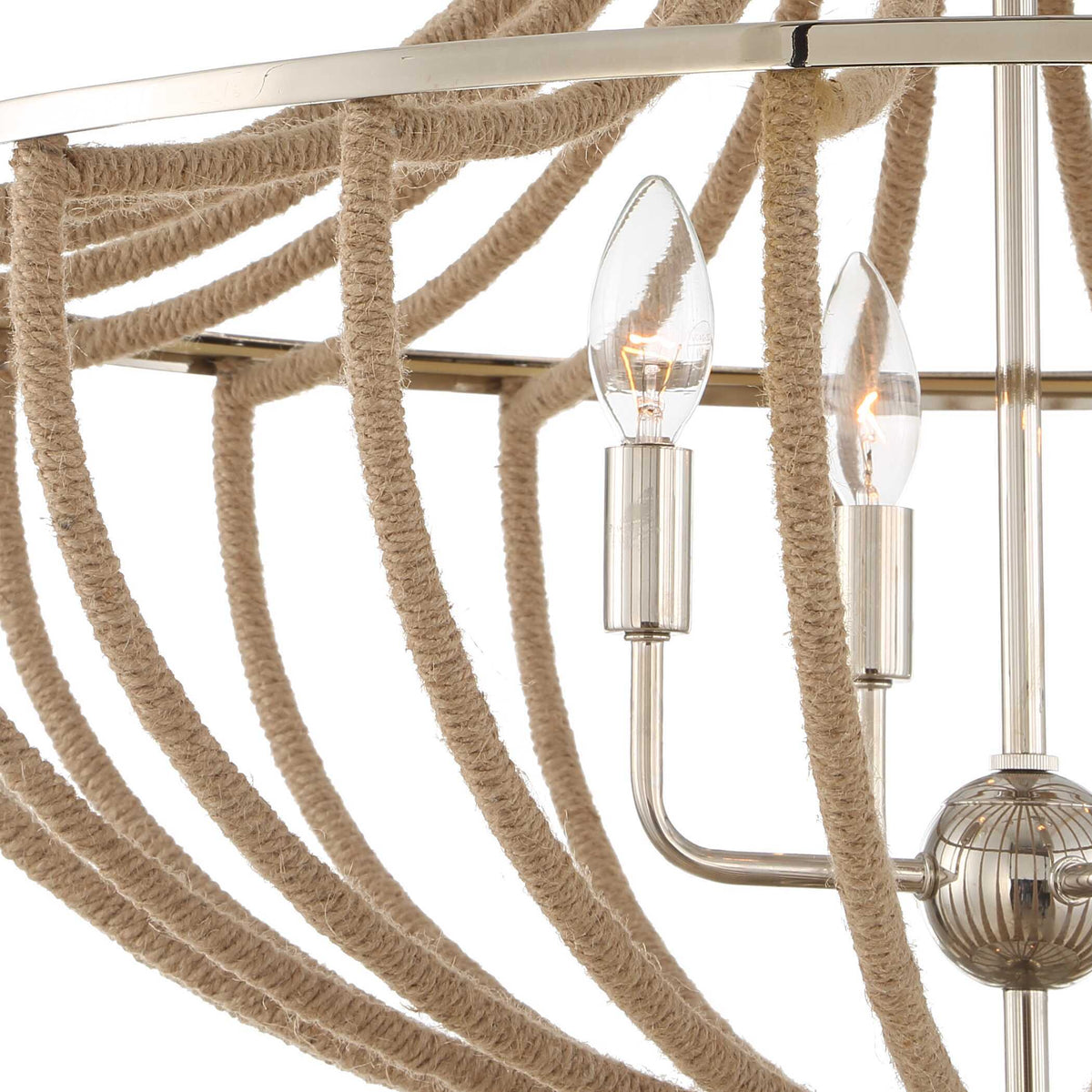 Lovelock 4 Light Rope Empire Chandelier - Light Brown by Uttermost - View 9