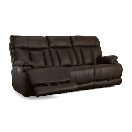Clive Power Reclining Sofa With Power Headrests & Lumbar - Clove | Flexsteel