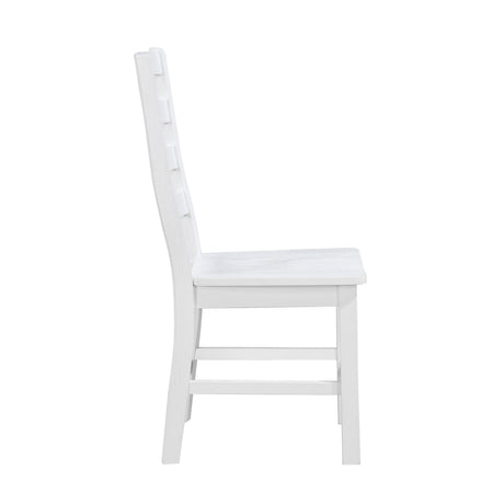 Modern Contemporary White Finish 5pc Set Dining Table and 4 Side Chairs Set Wooden Kitchen Dining Furniture Casual Style - sold by Home Elegance USA