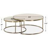 Aragon Nesting Coffee Tables (Set of 2) - Gold / White by Uttermost - View 8