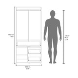 Armoire 70.90' H, 2 Doors, 3 Drawers, 2 Shelves, 6 Legs, Black Wengue - Bedroom - sold by Home Elegance USA
