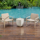Alma Concrete Outdoor Side Table - White by Uttermost - View 3