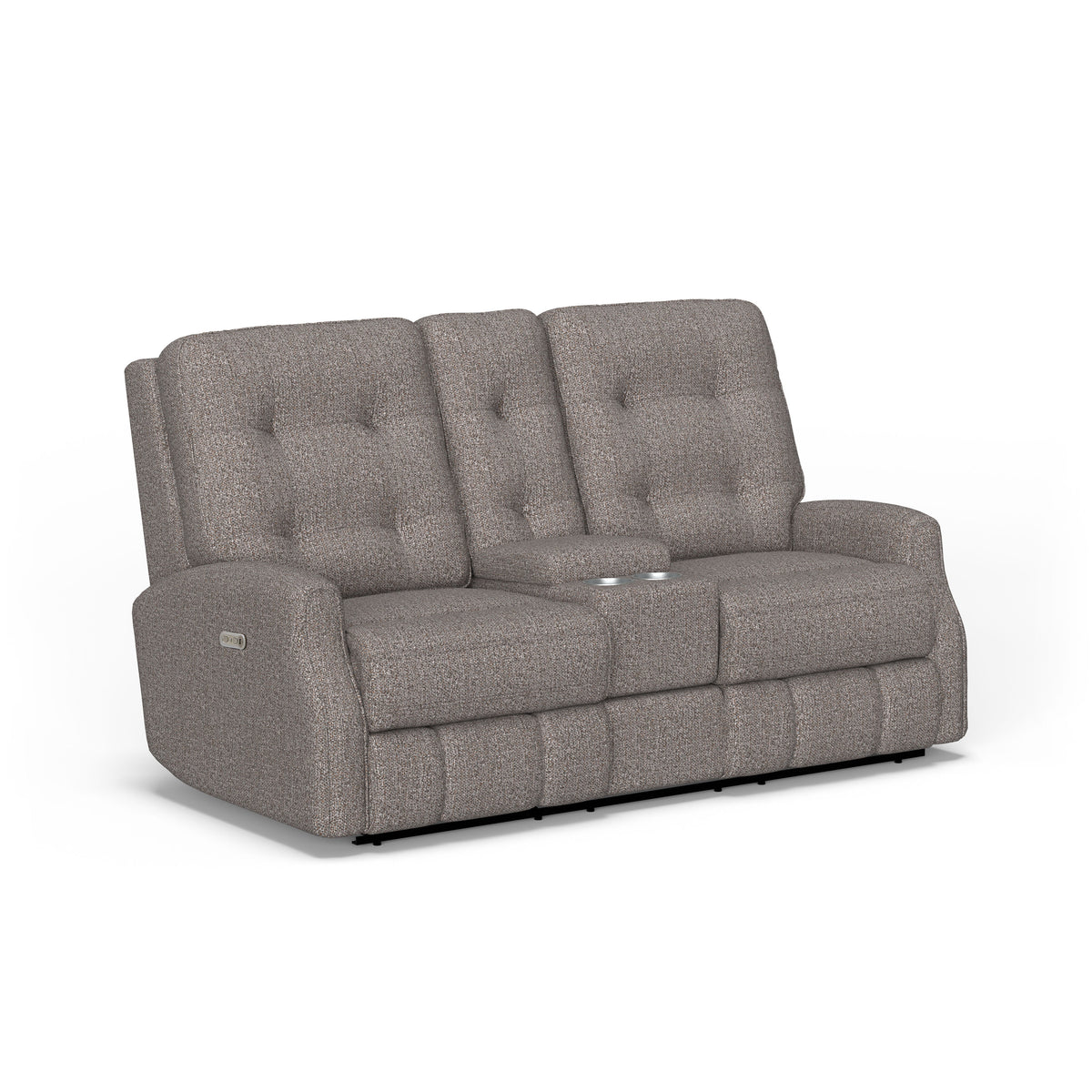 Devon Transitional Fabric Power Reclining Loveseat With Console & Power Headrests | Flexsteel