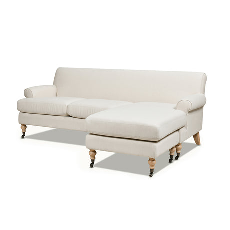 Alana  88' L-Shape Reversible Sectional Sofa, Light Beige Linen - sold by Home Elegance USA