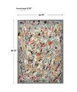 Organized Chaos Hand Painted Canvas - Light Gray / Blue by Uttermost - View 7