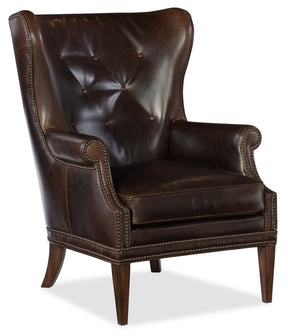 Maya Wing Club Chair Memento Event - Dark Brown by Hooker Furniture - View 1