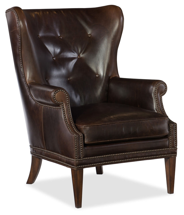 Maya Wing Club Chair Memento Event - Dark Brown by Hooker Furniture - View 1