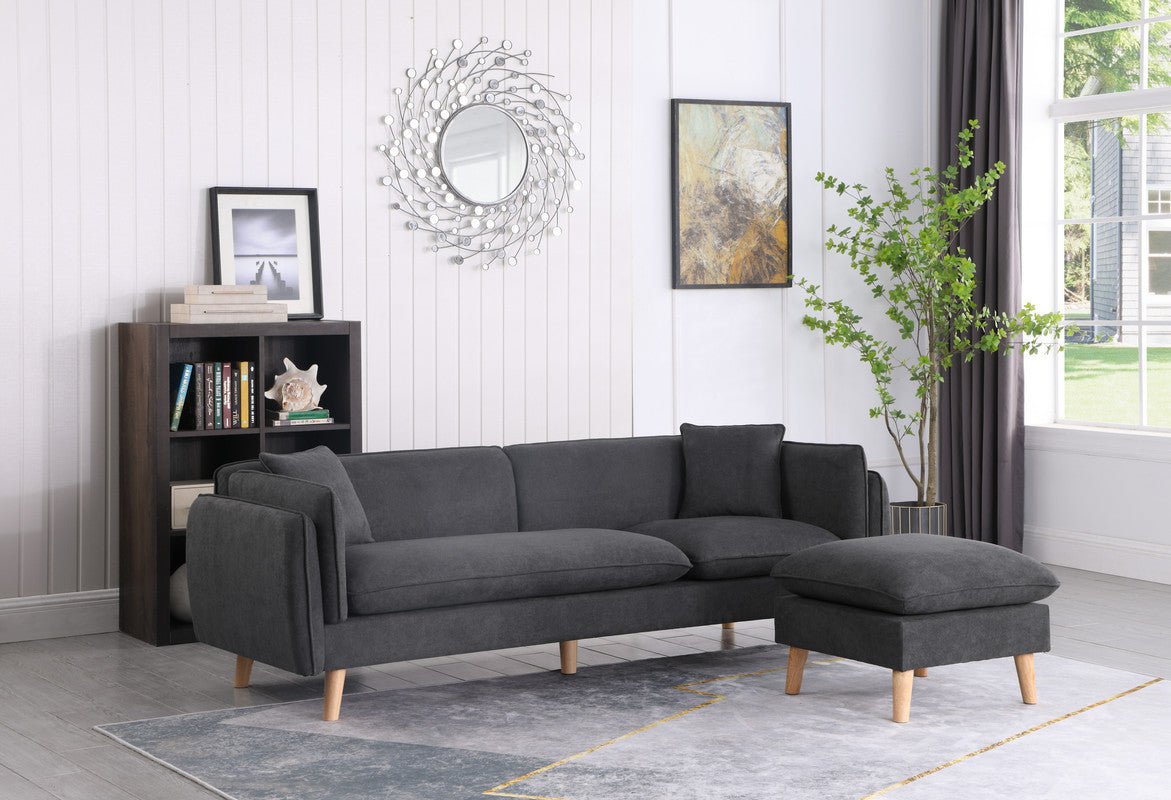 Brayden Dark Gray Fabric Sectional Sofa Chaise | Home Elegance USA