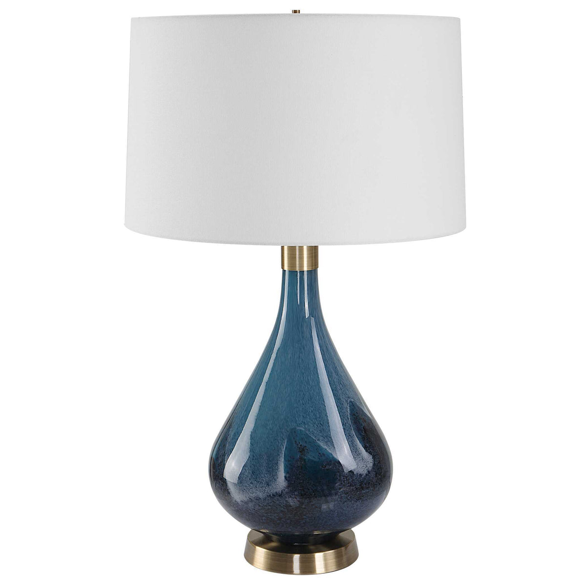Riviera Art Glass Table Lamp - Blue / White by Uttermost - View 4