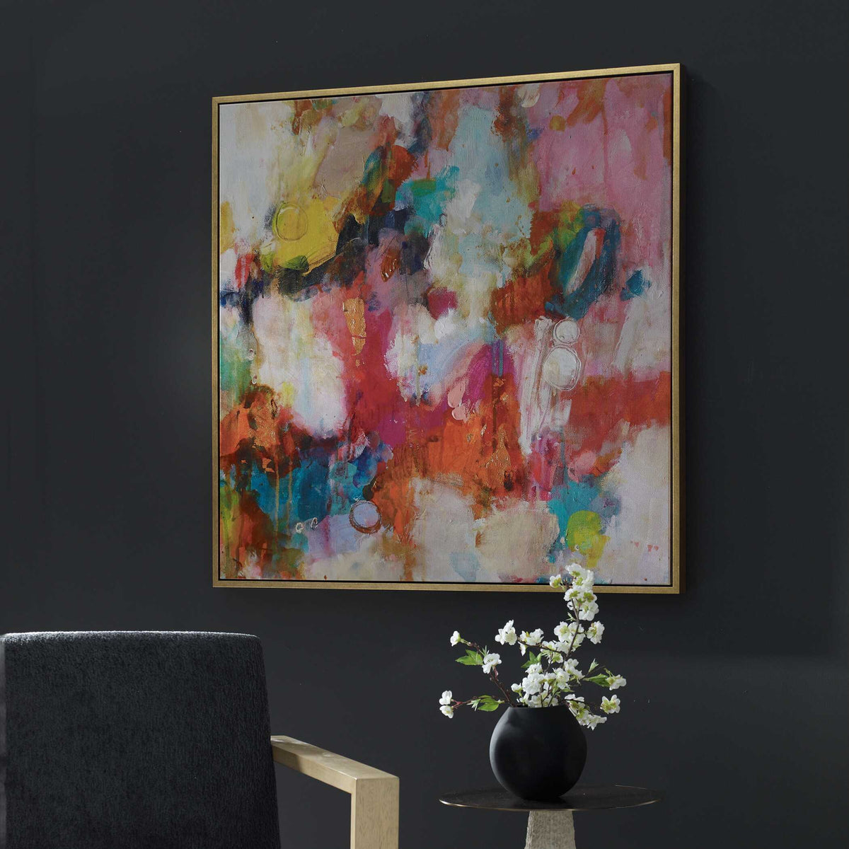 A Colorful Mindset Framed Abstract Art - Gold by Uttermost - View 3