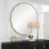 Aneta Large Round Mirror - Gold by Uttermost - View 3